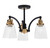 Toltec Lighting - 1947-MBBR-461 - Three Light Semi-Flush Mount - Easton - Matte Black & Brass