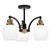 Toltec Lighting - 1947-MBBR-4811 - Three Light Semi-Flush Mount - Easton - Matte Black & Brass