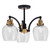 Toltec Lighting - 1947-MBBR-4812 - Three Light Semi-Flush Mount - Easton - Matte Black & Brass