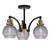 Toltec Lighting - 1947-MBBR-5112 - Three Light Semi-Flush Mount - Easton - Matte Black & Brass