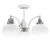 Toltec Lighting - 1947-WHBN-212 - Three Light Semi-Flush Mount - Easton - White & Brushed Nickel