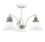 Toltec Lighting - 1947-WHBN-311 - Three Light Semi-Flush Mount - Easton - White & Brushed Nickel
