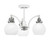 Toltec Lighting - 1947-WHBN-4101 - Three Light Semi-Flush Mount - Easton - White & Brushed Nickel