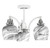 Toltec Lighting - 1947-WHBN-4819 - Three Light Semi-Flush Mount - Easton - White & Brushed Nickel