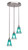 Toltec Lighting - 2143-BN-725 - Three Light Cluster Pendalier - Empire - Brushed Nickel