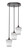 Toltec Lighting - 2143-DG-4031 - Three Light Cluster Pendalier - Empire - Dark Granite