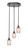 Toltec Lighting - 2143-DG-4253 - Three Light Cluster Pendalier - Empire - Dark Granite