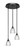 Toltec Lighting - 2143-DG-500 - Three Light Cluster Pendalier - Empire - Dark Granite