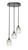 Toltec Lighting - 2143-DG-615 - Three Light Cluster Pendalier - Empire - Dark Granite