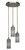 Toltec Lighting - 2143-NAB-4092 - Three Light Cluster Pendalier - Empire - New Age Brass