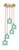 Toltec Lighting - 2145-NAB-4615 - Five Light Pendalier - Empire - New Age Brass