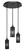 Toltec Lighting - 2183-DG-4099 - Three Light Cluster Pendalier - Empire - Dark Granite