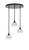 Toltec Lighting - 2183-MB-212 - Three Light Pendalier - Empire - Matte Black
