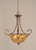Toltec Lighting - 254-BRZ-708 - Three Light Pendant - Curl - Bronze