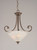 Toltec Lighting - 254-BRZ-711 - Three Light Pendant - Curl - Bronze