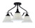 Toltec Lighting - 2607-MB-312 - Three Light Semi-Flush Mount - Odyssey - Matte Black