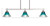 Odyssey Three Light Island Pendant (2636-BN-458)