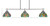 Odyssey Three Light Island Pendant (2636-BN-9905)