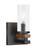 Toltec Lighting - 2711-MBWG-800 - One Light Wall Sconce - Belmont - Matte Black & Painted Wood-look Metal