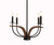Toltec Lighting - 2904-MBWG - Four Light Chandelier - Monterey - Matte Black & Painted Wood-look Metal