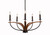 Toltec Lighting - 2905-MBWG - Five Light Chandelier - Monterey - Matte Black & Painted Wood-look Metal