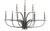 Toltec Lighting - 2909-GPDW - Nine Light Chandelier - Monterey - Graphite & Painted Distressed Wood-look Metal