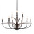 Toltec Lighting - 2909-MBDW - Nine Light Chandelier - Monterey - Matte Black & Painted Distressed Wood-look Metal