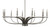Toltec Lighting - 2910-GPDW - Ten Light Chandelier - Monterey - Graphite & Painted Distressed Wood-look Metal