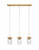 Toltec Lighting - 3213-NAB-530 - Three Light Cluster Pendalier - Nouvelle - New Age Brass