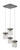 Toltec Lighting - 3214-GP-530 - Four Light Cluster Pendalier - Nouvelle - Graphite