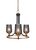 Toltec Lighting - 3403-MBBR-4252 - Three Light Chandelier - Paramount - Matte Black & Brass