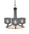 Toltec Lighting - 3403-MBBR-4612 - Three Light Chandelier - Paramount - Matte Black & Brass