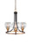 Toltec Lighting - 3403-MBBR-5110 - Three Light Chandelier - Paramount - Matte Black & Brass
