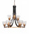 Toltec Lighting - 3409-MBBR-461 - Nine Light Chandelier - Paramount - Matte Black & Brass