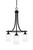 Toltec Lighting - 3413-MB-3001 - Three Light Chandelier - Paramount - Matte Black