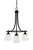 Toltec Lighting - 3413-MB-460 - Three Light Chandelier - Paramount - Matte Black