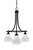 Toltec Lighting - 3413-MB-4761 - Three Light Chandelier - Paramount - Matte Black