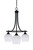 Toltec Lighting - 3413-MB-4811 - Three Light Chandelier - Paramount - Matte Black