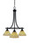 Toltec Lighting - 3413-MB-9415 - Three Light Chandelier - Paramount - Matte Black