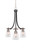 Toltec Lighting - 3413-MBBN-461 - Three Light Chandelier - Paramount - Matte Black & Brushed Nickel