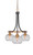 Toltec Lighting - 3413-MBBR-202 - Three Light Chandelier - Paramount - Matte Black & Brass