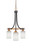 Toltec Lighting - 3413-MBBR-310 - Three Light Chandelier - Paramount - Matte Black & Brass