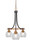 Toltec Lighting - 3413-MBBR-4100 - Three Light Chandelier - Paramount - Matte Black & Brass