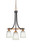 Toltec Lighting - 3413-MBBR-460 - Three Light Chandelier - Paramount - Matte Black & Brass