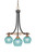 Toltec Lighting - 3413-MBBR-4625 - Three Light Chandelier - Paramount - Matte Black & Brass