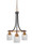 Toltec Lighting - 3413-MBBR-4810 - Three Light Chandelier - Paramount - Matte Black & Brass