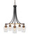 Toltec Lighting - 3415-MBBR-210 - Five Light Chandelier - Paramount - Matte Black & Brass