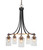 Toltec Lighting - 3415-MBBR-300 - Five Light Chandelier - Paramount - Matte Black & Brass