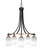 Toltec Lighting - 3415-MBBR-4061 - Five Light Chandelier - Paramount - Matte Black & Brass