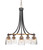Toltec Lighting - 3415-MBBR-461 - Five Light Chandelier - Paramount - Matte Black & Brass